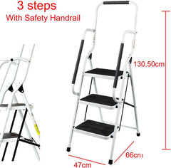 DayPlus Safety Folding Step Stool 2-4 Step Ladder Portable Foldable Stepladder Anti Slip Feet for Indoor Outdoor Home Office