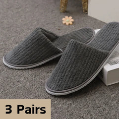 3 Pairs/Set Closed Toe Non-slip Hotel Slippers High Quality Disposable Hotel Bathroom Slippers Indoor Guest Travel Slippers Hot