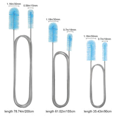 Aquarium Cleaning Brush for Water Filter Pump Lily Pipe Air Tube Hose Stainless Steel Fish Tank Brush Water Pump Accessories