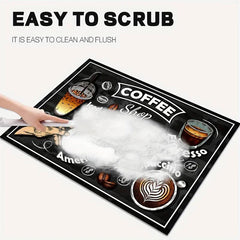 1pc creative pattern printed coffee machine mat kitchen counter quick water absorption utensil drying mat desktop drainage mat