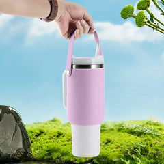 Portable Water Bottle Protective Sleeve Silicone Water Bottle Holder Bag Bottle Carrier Sleeve with Handle for Stanley 40oz Cup