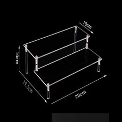 Acrylic Riser Display Stand Perfume Organizer Shelves for Amiibo Funko Figures Toys Cupcake Desserts Collection Cosmetic Jewelry
