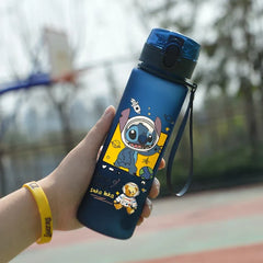 Lilo & Stitch 560ML Water Cup Children Portable Plastic Cartoon Figures Kawai Stitch Outdoor Large Capacity Sports Water Bottle