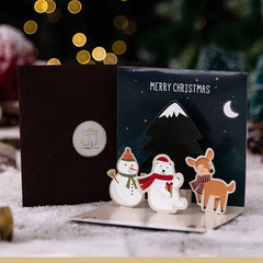 5/1PCS 3D Pop UP Christmas Greeting Cards with Envelope Friend Family Blessing Postcard Birthday New Year Christmas Decoration