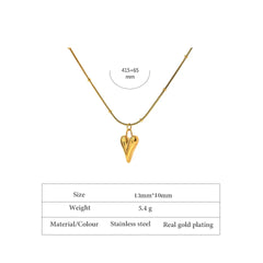 Yhpup Temperament Heart Pendant Chain Necklace for Women Stainless Steel Stylish Choker 18 K Jewelry Waterproof Party Gift