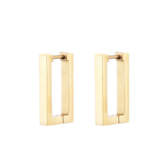 Classic Stainless Steel Hoop Earrings For Women Men Heart Star Oval Rectangle Round Triangle Gold Color Punk Hip Hop Jewelry