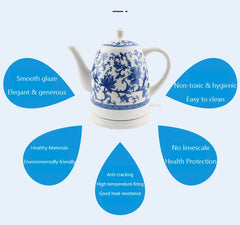 1.5L Electric Ceramic Kettle Water Boiler Water Heating Device Teapot Porcelain Kettle Automatic Power Off 220V Anti-dry burning