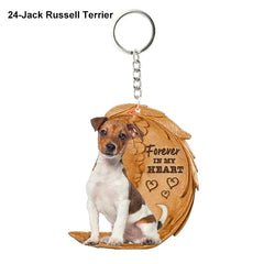 1 Piece 23 Style Dog Forever In My Heart Angel Pendant Bag Key Chains Car Keychain Keyring Pet Jewelry Gift For Women Girls