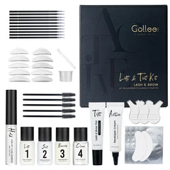 Gollee Lash and Brow Tinting Kit Classic Black Natural Eyelash Lifting Perm Treatment Makeup Set 4-6 Weeks For Lash Curler Perm