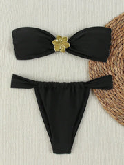 "2025 Sexy Bandeau Push-Up Bikini Set - Brazilian Thong Swimwear for Women"