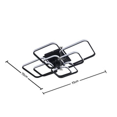 KOMORE Contemporary LED Energy-efficient Semi Flush Ceiling Light, White / Stepless Dimming