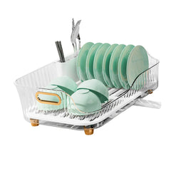 Dish Drying Rack Bowl Plate Storage Dish Drainer Rack with Drainboard for Kitchen Counter and Sink