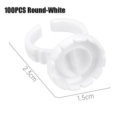 50/100Pcs Wholesale Disposable Eyelash Glue Fan Cup Rings Holder Container Tattoo Pigment Eyelash Extension Tools Lash Supplies