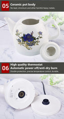 1.5L Electric Ceramic Kettle Water Boiler Water Heating Device Teapot Porcelain Kettle Automatic Power Off 220V Anti-dry burning