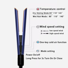 2-in-1 Hair Straightener and Dryer Combo - Negative Ion Heating Flat Iron for Quick, Long - Lasting Hair Styling at Home,salon