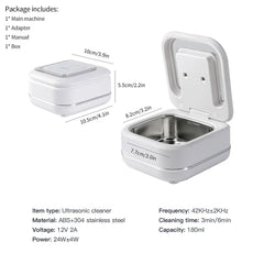 Household Ultrasonic Cleaner Ultrasound Jewelry Cleaner UV Light Sterilization Ultrasonic Dentures Retainer Washing Machine