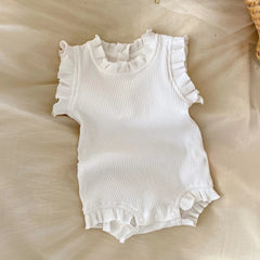 Summer Baby Girls Clothes Set Infant Ruffle Bodysuit Top PP Shorts Bloomers 2PCS Outfits 0-24 Months Toddler Romper Baby's Sets