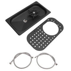 Built-in Cup Washer Stainless Steel Glass Cleaning Rinser High Pressure Cup Washer With Drain Drip Tray Hose For Bar Coffee Shop