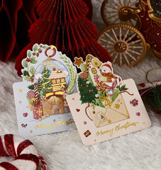 18/12/6PCS Greeting Cards With Envelope Friend Family Blessing Postcard For Birthday New Year Christmas Gifts Xmas Decoration