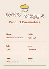 Children's Flip Flops, Anti Slip and Lightweight, Children's Hole Shoes, Soft Soled Cartoon Beach Shoes for Boys and Girls