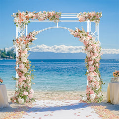 Modern White Wedding Arch Archway Stand Celebration Ceremony Backdrop Stand Garden Trellis Proposal, Bridal Party
