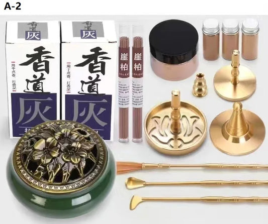 Incense Burner Set Brass Incense Fragrance Making Kit Incense Sealing Mold Incense Holder for Yoga Meditation Home Fragrance
