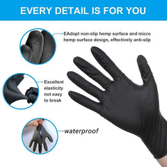 30/60/100PCS Disposable black nitrile gloves,waterproof black nitrile gloves for household cleaning,kitchen cooking tools