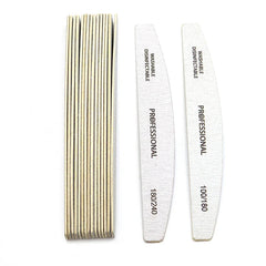 10pcs/Lot Wooden Nail Files Professional 100 180 240 Emery Board Manicure Buffer Grey Boat Double-sided Wooden Pedicure Buffers