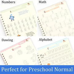 Magic Writing Book in Portuguese Calligraphy Notebook Montessori Kids Reusable Educational Calligraphic Letter Practice Toy