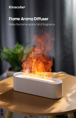 KINSCOTER RGB Flame Aroma Diffuser Air Humidifier Ultrasonic Cool Mist Maker Fogger LED Essential Oil Fire LED Lamp Difusor Gift