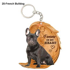 Dog Memorial Keychain - Forever In My Heart Angel Pendant Pet Jewelry Gift