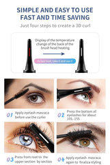 Heated Eye Lash Curler Natural Curling Makeup Revolution Portable Electric Eyelash Curlers Safe Anti-Burn Comb with LED Display