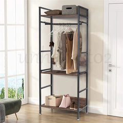 Heavy Duty Garment Rack, Wardrobe Storage Rack, Hall Tree Clothes Rack, Adjustable Shelves, Portable Organizer