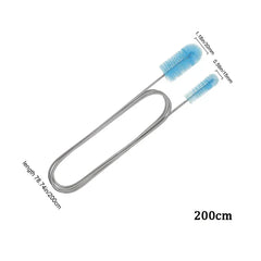 Aquarium Cleaning Brush for Water Filter Pump Lily Pipe Air Tube Hose Stainless Steel Fish Tank Brush Water Pump Accessories
