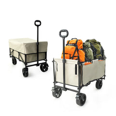 Camping Trolly Cart on Wheels 122L Folding Wagon Portable Beach Cart Collapsible for Outdoor Garden Picnic Shopping Fishing