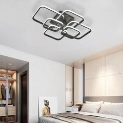 KOMORE Contemporary LED Energy-efficient Semi Flush Ceiling Light, White / Stepless Dimming