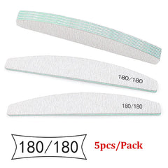 5/25Pcs/Lot Nail File Mix Color 80/100/150/180/240 Grit Professional Sandpaper Cuticle Remover Buffer Files Manicure Tool Set