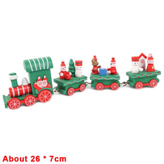 Wooden Train Christmas Ornaments Santa Cake Decoration Merry Christmas Navidad New Year Party Table Decoration Kids Gifts Toys