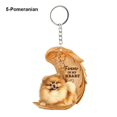 1 Piece 23 Style Dog Forever In My Heart Angel Pendant Bag Key Chains Car Keychain Keyring Pet Jewelry Gift For Women Girls