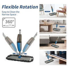 Spray Mop Broom Set Magic Flat Mops for Floor Home Cleaning Tool Brooms Household with Reusable Microfiber Pads Rotating Mop