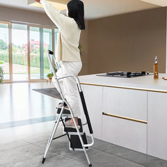 DayPlus Safety Folding Step Stool 2-4 Step Ladder Portable Foldable Stepladder Anti Slip Feet for Indoor Outdoor Home Office