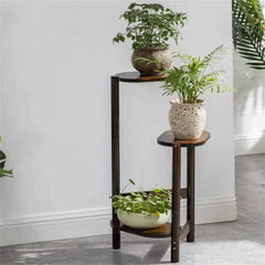 3 Tier Bamboo Corner Plant Stand - Indoor Flower Pot Shelf Display Holder for Home Garden