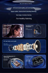 NEW Bluetooth 5.3 Wireless Bone Conduction Headphones T75 Clip Ear Music Noise Canceling Headset HD Call Sports Gaming Earphone