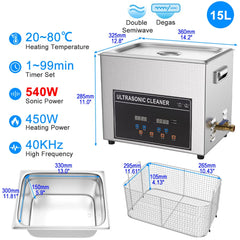 2L 3L 6L 10L 15L 30L Ultrasonic Cleaner US EU AU UK Ultrasonic Bath Washing Dental Retainer 60w 600w Ultrasound Cleaning Machine