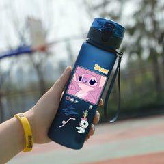 Lilo & Stitch 560ML Water Cup Children Portable Plastic Cartoon Figures Kawai Stitch Outdoor Large Capacity Sports Water Bottle
