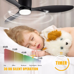 IRALAN Modern Led Ceiling Fan Without Light DC Motor 6 Speeds Fans Low Floor Loft Remote Control Lux&vitae Fan With Lights