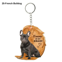 1 Piece 23 Style Dog Forever In My Heart Angel Pendant Bag Key Chains Car Keychain Keyring Pet Jewelry Gift For Women Girls