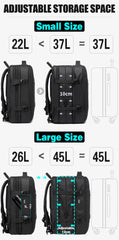 BANGE Aesthetic Men Business Backpack School Expandable USB Bag, Large Capacity 17.3 Laptop Waterproof Fashion Travel Backpack