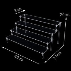 Acrylic Riser Display Stand Perfume Organizer Shelves for Amiibo Funko Figures Toys Cupcake Desserts Collection Cosmetic Jewelry