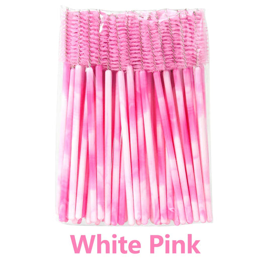 ANNAFRIS 50Pcs Disposable Eyelash Brush Soft Head Crystal Eyebrow Brush Lash Extension Brush Mascara Wand Makeup Tool